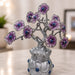 Modern Silver Evil Eye Floral Tree in Textured Pot Resin Decor (8.5 Inch) - View 1
