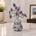 Modern Silver Evil Eye Floral Tree in Textured Pot Resin Decor (8.5 Inch) - View 3