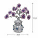 Modern Silver Evil Eye Floral Tree in Textured Pot Resin Decor (8.5 Inch) - View 5