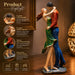 A close-up detail shot of the Multicolour Dancing Couple Figurine focusing on the artisanal carving and rich color.