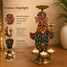 An angled perspective of the Multicolour Ganesha with Diyas highlighting its elegant three-dimensional form and craftsmanship.
