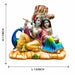 A dimensional diagram illustrating the exact height and width of the Multicolour Radha Krishna Idol.