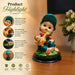 A direct front-facing view of the Multicolour Reading Boy Figurine showcasing its vibrant details and premium finish.
