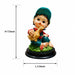 A dimensional diagram illustrating the exact height and width of the Multicolour Reading Boy Figurine.
