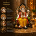 A direct front-facing view of the Multicolour Sitting Ganesha Idol showcasing its vibrant details and premium finish.