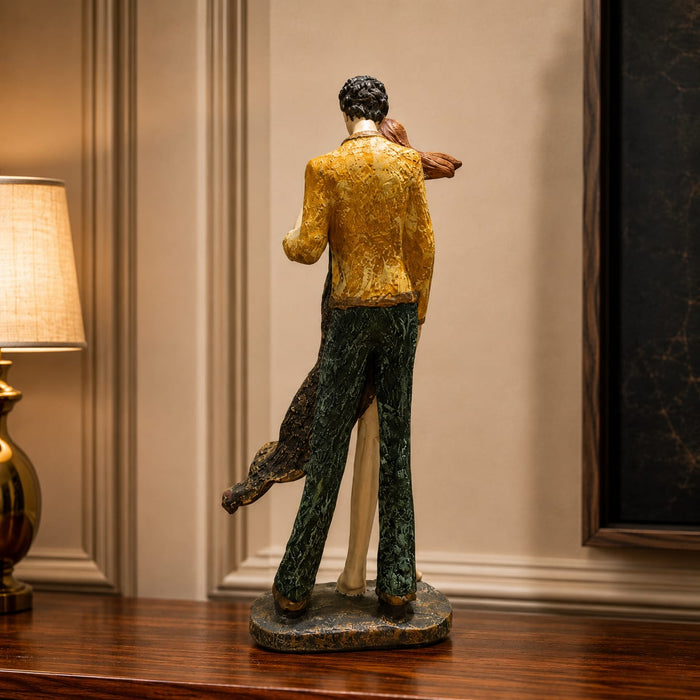 The Multicolour Standing Couple Figurine beautifully styled in a modern home interior setting to inspire decor placement.