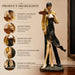 A side profile view of the Multicolour Standing Couple Figurine revealing its graceful silhouette.