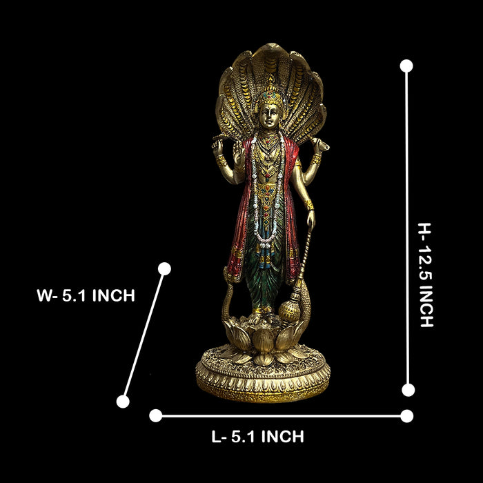 Elegant Lord Vishnu Idol with Sheshnag – A Symbol of Divine Protection and Balance
