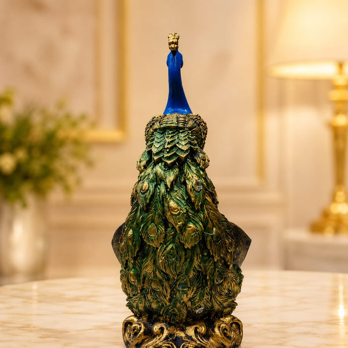 Ornate Peacock with Decorative Bowl Resin Showpiece (11 Inch) - View 4