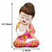 A dimensional diagram illustrating the exact height and width of the Pink Little Buddha Figurine.