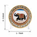 Exact dimension guide and measurement chart showing height and proportions of Royal Elephant Hand-Painted Decorative Marble Plate with Stand (9.4 Inch)