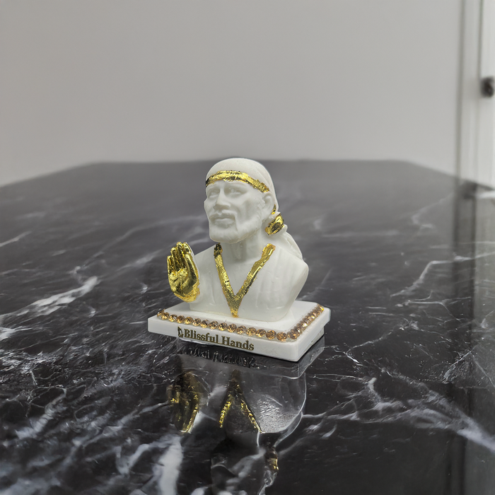 Divine Sai Baba Idol with Golden Accents