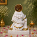 Serene White Resin Lord Hanuman Bust with Gold Crown (9.5 Inch) - View 7
