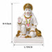 Serene White Resin Lord Hanuman Bust with Gold Crown (9.5 Inch) - View 6