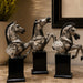 Three-quarter perspective angle view showcasing dynamic form and balanced proportions of Set of 3 Rearing Horse Busts Resin Sculpture (11 Inch)