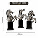 High-resolution craftsmanship detail shot displaying intricate ornamental work on Set of 3 Rearing Horse Busts Resin Sculpture (11 Inch)
