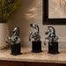 Product feature highlights and craftsmanship overview infographic for Set of 3 Rearing Horse Busts Resin Sculpture (11 Inch)