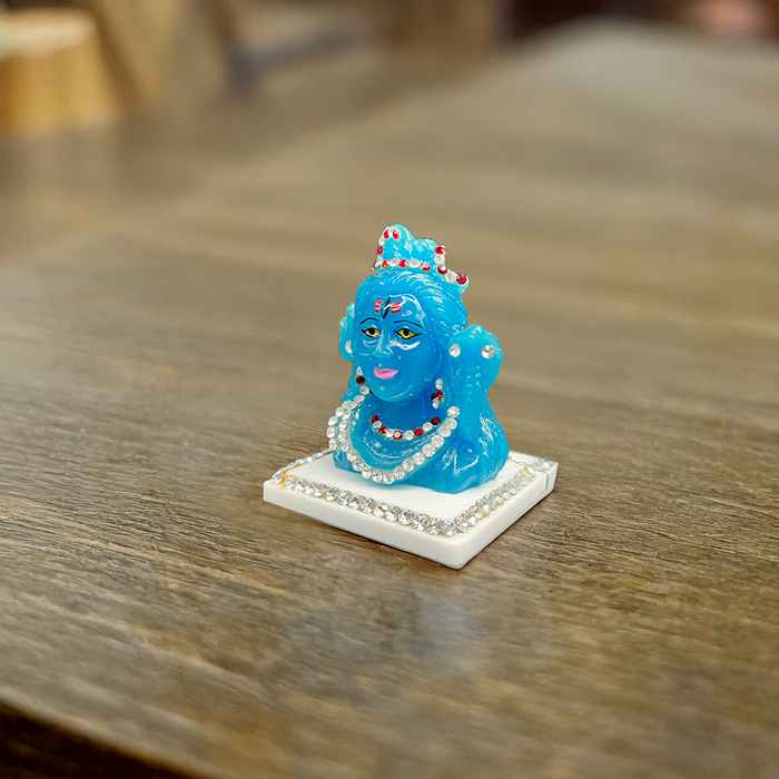 Divine Lord Shiva Blue Idol with Gemstone Embellishments