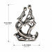 A dimensional diagram illustrating the exact height and width of the Silver Abstract Couple Figurine.