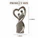 Modern Silver Chrome Porcelain Embrace Couple in Heart Statue (12 Inch) - Shot 6