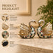 A direct front-facing view of the Silver Floral Swan Pair showcasing its vibrant details and premium finish.