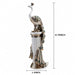 A dimensional diagram illustrating the exact height and width of the Silver Peacock on Pillar.