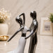 Modern Abstract Silver & White Porcelain Dancing Couple Sculpture (12 Inch) - Shot 4