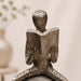 Three Abstract Silver Thinker Figures on Geometric Shapes Resin Decor (9.5 Inch) - View 4