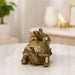 Three Stacked Golden Feng Shui Turtles Resin Figurine (3.5 Inch) - View 2