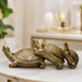 Three Stacked Golden Feng Shui Turtles Resin Figurine (3.5 Inch) - View 4