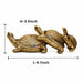 Three Stacked Golden Feng Shui Turtles Resin Figurine (3.5 Inch) - View 6