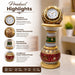 Side angle view showing hand-painted pillar column and sturdy base of marble table clock