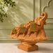 Traditional Terracotta Finish Elephant Family on Log Resin Showpiece (11 Inch) - View 4