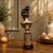 Vintage Bronze Classical Female Bust on Column Base Resin Sculpture (14 Inch) - View 1