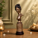 Vintage Bronze Classical Female Bust on Column Base Resin Sculpture (14 Inch) - View 4