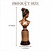 Vintage Bronze Classical Female Bust on Column Base Resin Sculpture (14 Inch) - View 5