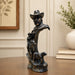 Three-quarter perspective angle view showcasing dynamic form and balanced proportions of Vintage Cowboy Bust with Horse Rider Scene Resin Sculpture (8.5 Inch)