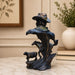 Side profile perspective showcasing elegant three-dimensional contours and sculptural depth of Vintage Cowboy Bust with Horse Rider Scene Resin Sculpture (8.5 Inch)