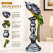 Vintage Style Parrot on Candlestick Stand Resin Figurine (15 Inch) - View 3