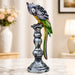 Vintage Style Parrot on Candlestick Stand Resin Figurine (15 Inch) - View 4