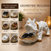 A side profile view of the White Geometric Bulldog with Tray revealing its graceful silhouette.