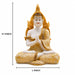 A dimensional diagram illustrating the exact height and width of the White and Gold Buddha Idol.