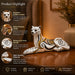 A direct front-facing view of the White and Gold Leopard Figurine showcasing its vibrant details and premium finish.