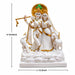 A dimensional diagram illustrating the exact height and width of the White and Gold Radha Krishna Idol.