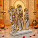 A side profile view of the White and Gold Ram Darbar revealing its graceful silhouette.