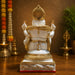A direct front-facing view of the White and Red Ganesha Idol showcasing its vibrant details and premium finish.