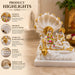 White Resin Vishnu & Lakshmi on Sheshnag Idol (8 Inch) - View 3