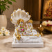 White Resin Vishnu & Lakshmi on Sheshnag Idol (8 Inch) - View 1