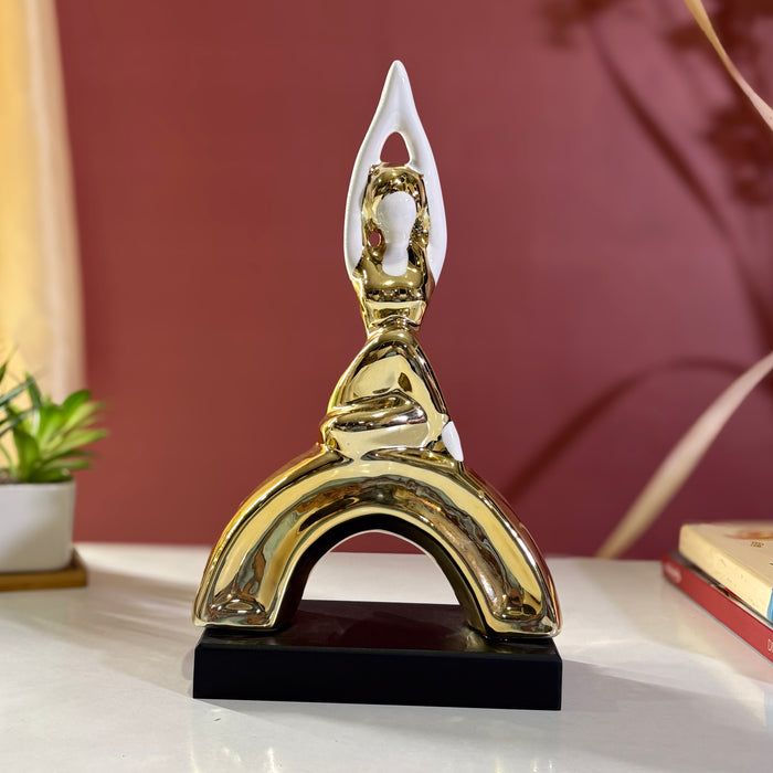 Abstract Golden Yoga Pose Figurine – A Perfect Blend of Art and Serenity
