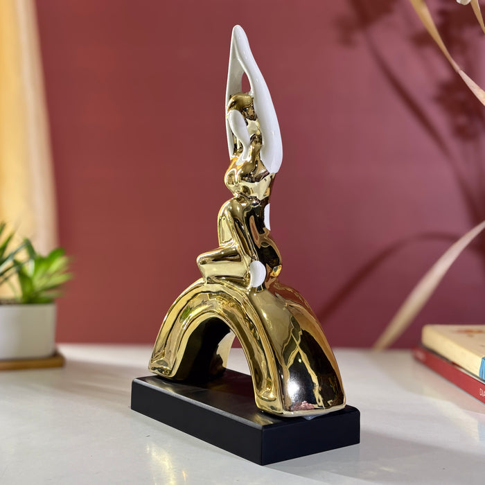 Abstract Golden Yoga Pose Figurine – A Perfect Blend of Art and Serenity